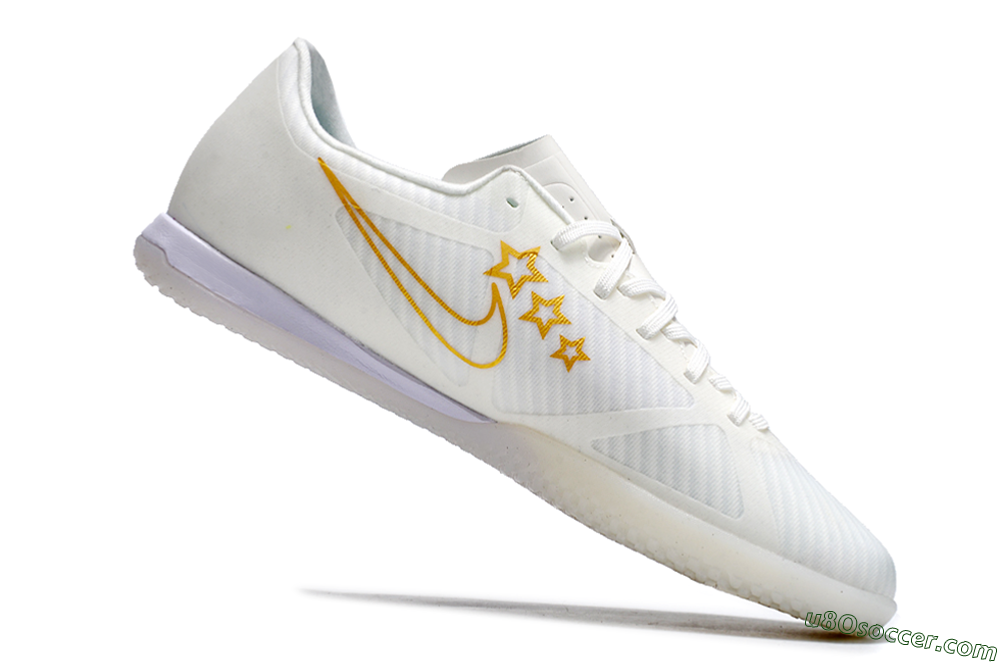 Nike Air Zoom Mercurial Vapor 15 Academy IC Indoor & Futsal Soccer Shoes - White/Gold/Jade/Blue 4