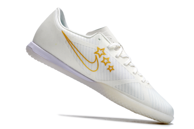 Nike Air Zoom Mercurial Vapor 15 Academy IC Indoor & Futsal Soccer Shoes - White/Gold/Jade/Blue