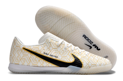 Nike Air Zoom Mercurial Vapor 15 Academy IC Indoor & Futsal Soccer Shoes - White/Gold/Black