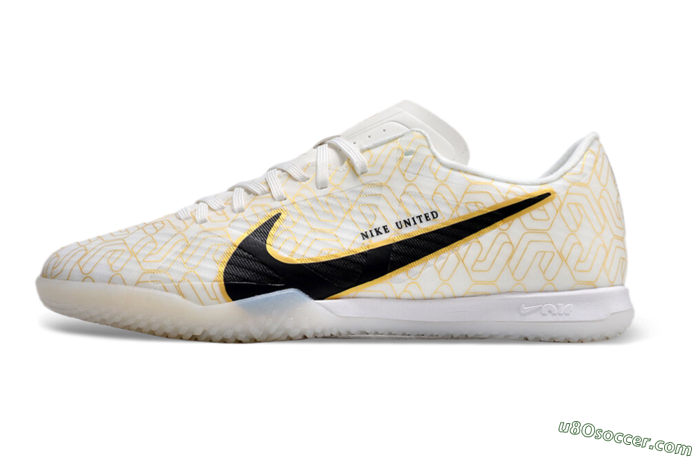 Nike Air Zoom Mercurial Vapor 15 Academy IC Indoor & Futsal Soccer Shoes - White/Gold/Black 2
