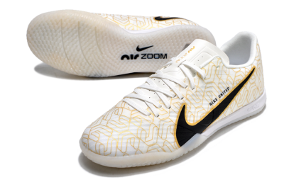 Nike Air Zoom Mercurial Vapor 15 Academy IC Indoor & Futsal Soccer Shoes - White/Gold/Black