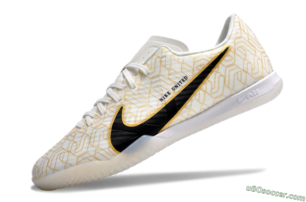 Nike Air Zoom Mercurial Vapor 15 Academy IC Indoor & Futsal Soccer Shoes - White/Gold/Black 5