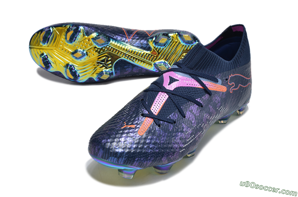 Puma Future Ultimate FG Firm Ground Soccer Cleats - Blue/Pink/Orange/Gold 3