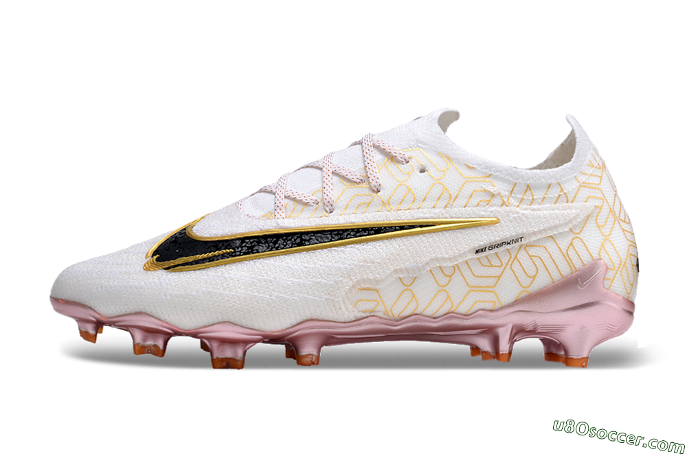 Nike Phantom GX Elite United Golden Pack FG Firm Ground Soccer Cleats - White/Metallic Gold/Black 2