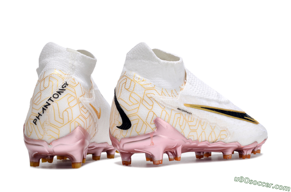 Nike Phantom GX Elite DF Link United Golden Pack FG Firm Ground Soccer Cleats - White/Metallic Gold/Black 6