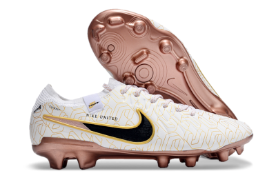 Nike Tiempo Legend 10 Elite FG Firm Ground Soccer Cleats - White/Gold/Black