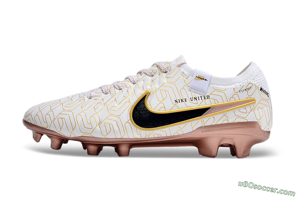 Nike Tiempo Legend 10 Elite FG Firm Ground Soccer Cleats - White/Gold/Black 2