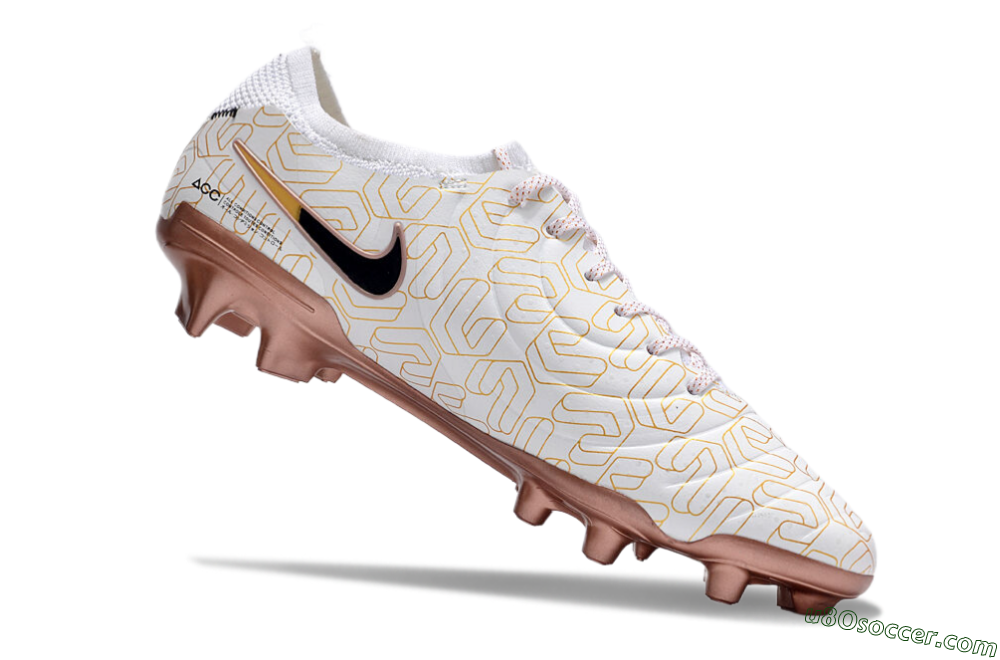 Nike Tiempo Legend 10 Elite FG Firm Ground Soccer Cleats - White/Gold/Black 4