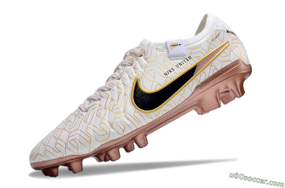 Nike Tiempo Legend 10 Elite FG Firm Ground Soccer Cleats - White/Gold/Black 5