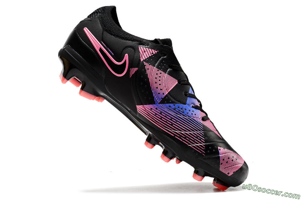 Nike Tiempo Legend 10 Elite FG Firm Ground Soccer Cleats - Black/Pink/Blue 4