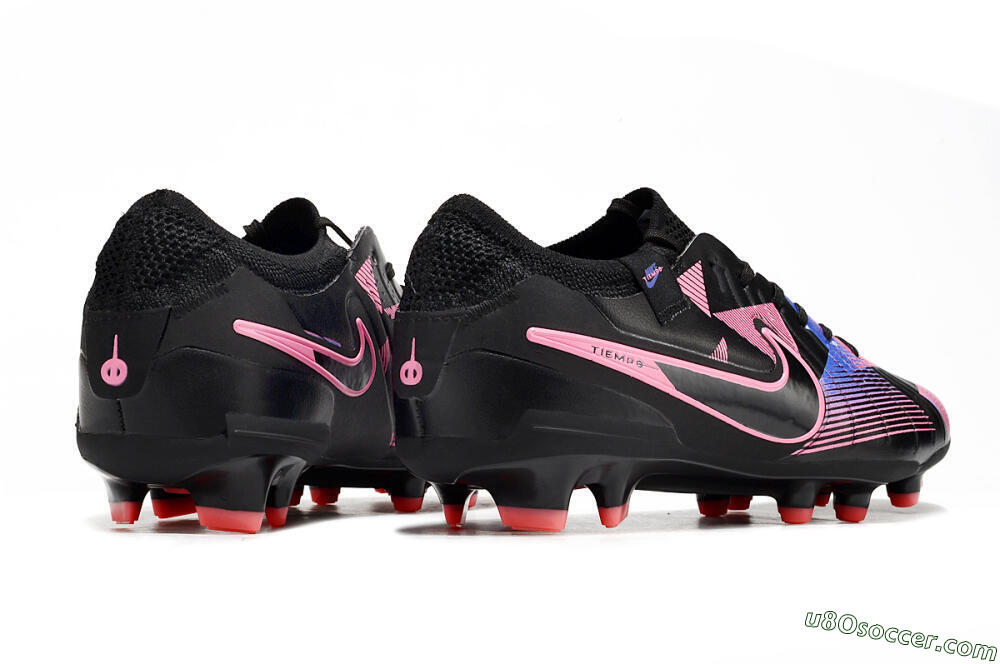 Nike Tiempo Legend 10 Elite FG Firm Ground Soccer Cleats - Black/Pink/Blue 6