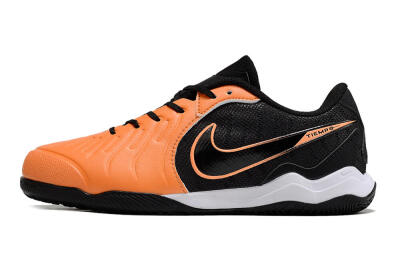 Nike Tiempo Legend 10 Elite IC Indoor & Futsal Soccer Shoes - Orange/Black/White