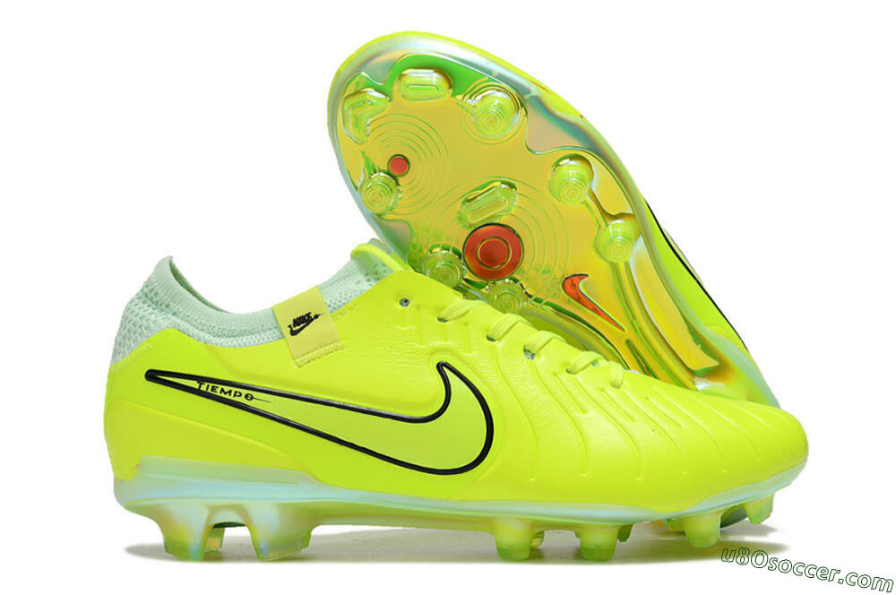 Nike Tiempo Legend 10 Elite FG Firm Ground Soccer Cleats - Yellow/Jade/Gold 1