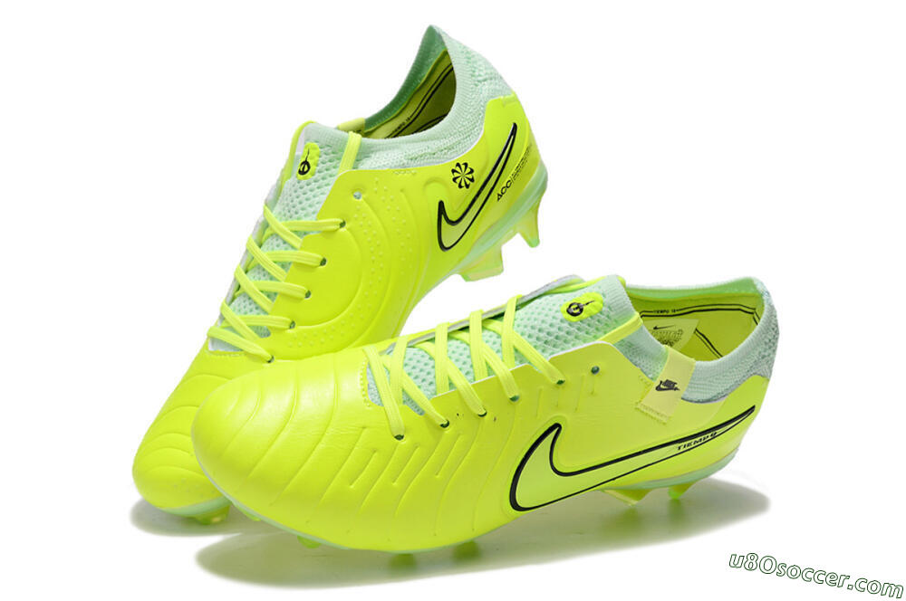Nike Tiempo Legend 10 Elite FG Firm Ground Soccer Cleats - Yellow/Jade/Gold 3