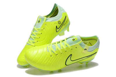 Nike Tiempo Legend 10 Elite FG Firm Ground Soccer Cleats - Yellow/Jade/Gold