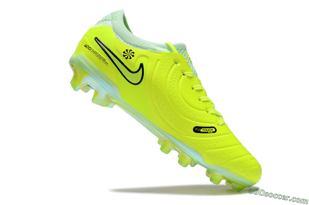 Nike Tiempo Legend 10 Elite FG Firm Ground Soccer Cleats - Yellow/Jade/Gold 4