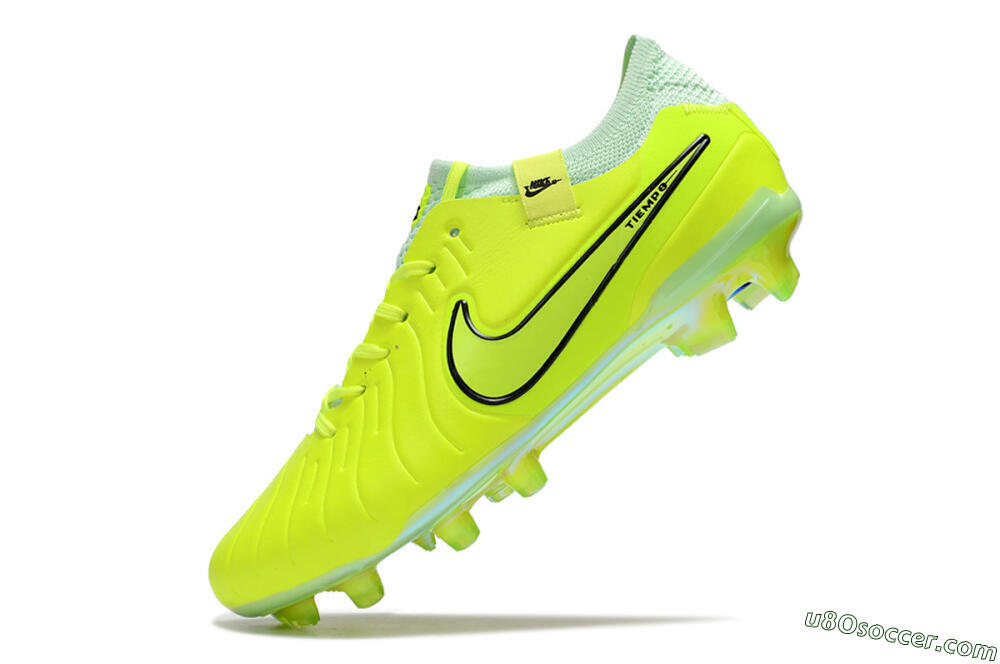 Nike Tiempo Legend 10 Elite FG Firm Ground Soccer Cleats - Yellow/Jade/Gold 5