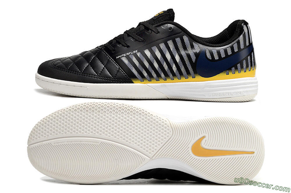 Nike Lunar Gato 2 IC Indoor & Futsal Soccer Shoes - Black/Blue/Yellow 0