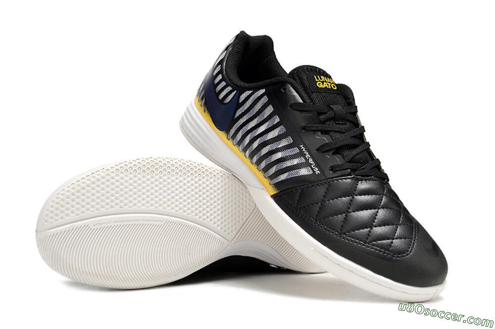 Nike Lunar Gato 2 IC Indoor & Futsal Soccer Shoes - Black/Blue/Yellow 3