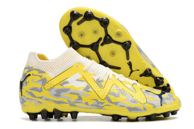 Puma Future Ultimate MG Firm Ground Soccer Cleats - White/Yellow/Grey