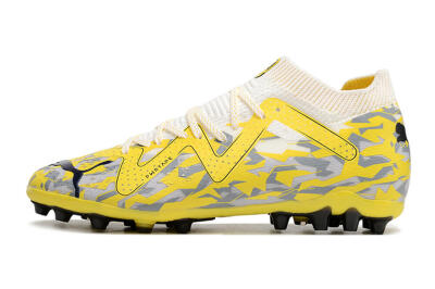 Puma Future Ultimate MG Firm Ground Soccer Cleats - White/Yellow/Grey