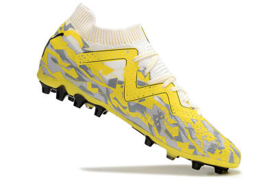 Puma Future Ultimate MG Firm Ground Soccer Cleats - White/Yellow/Grey