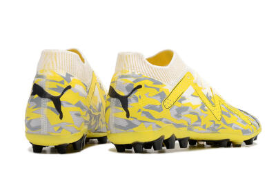 Puma Future Ultimate MG Firm Ground Soccer Cleats - White/Yellow/Grey