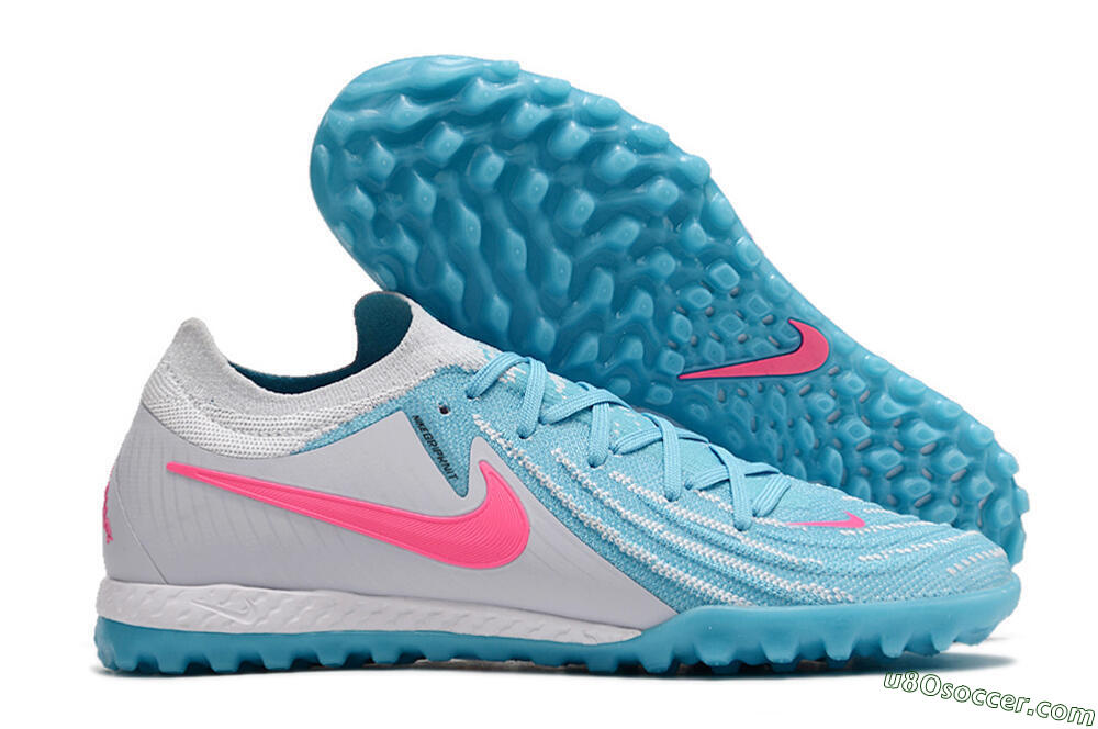 Nike Phantom GX 2 Elite TF Artificial Turf Soccer Shoes - Blue/White/Pink 1