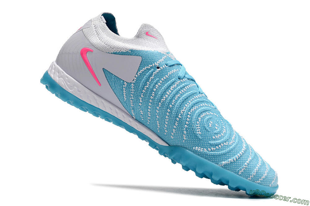 Nike Phantom GX 2 Elite TF Artificial Turf Soccer Shoes - Blue/White/Pink 4