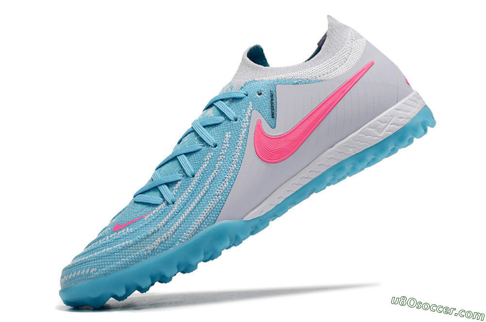 Nike Phantom GX 2 Elite TF Artificial Turf Soccer Shoes - Blue/White/Pink 5