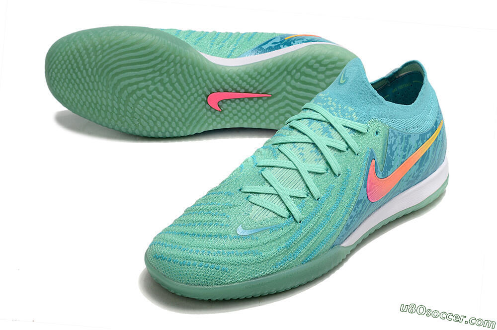 Nike Phantom GX 2 Elite IC Indoor & Futsal Soccer Shoes - Jade/Pink/Orange 3