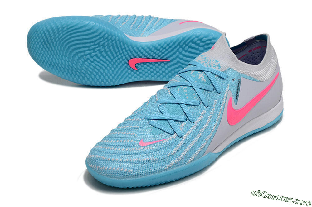 Nike Phantom GX 2 Elite IC Indoor & Futsal Soccer Shoes - Blue/White/Pink 3