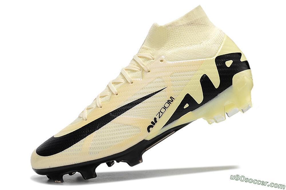 Nike Air Zoom Mercurial Superfly 9 Elite FG Firm Ground Soccer Cleats - Beige/Black 5