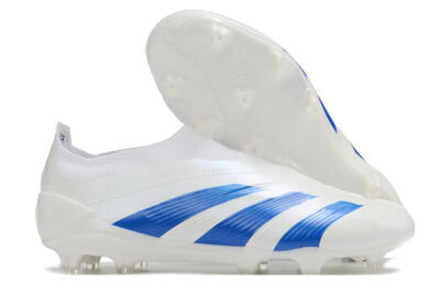 Adidas Predator Elite Laceless FG Firm Ground Soccer Cleats - White/Blue