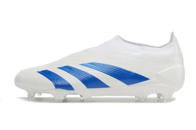 Adidas Predator Elite Laceless FG Firm Ground Soccer Cleats - White/Blue