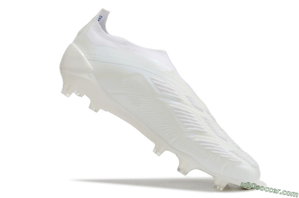Adidas Predator Elite Laceless FG Firm Ground Soccer Cleats - White/Blue 4