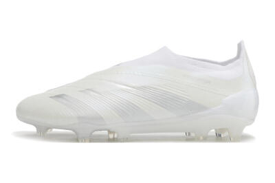 Adidas Predator Elite Laceless FG Firm Ground Soccer Cleats - White/Silver