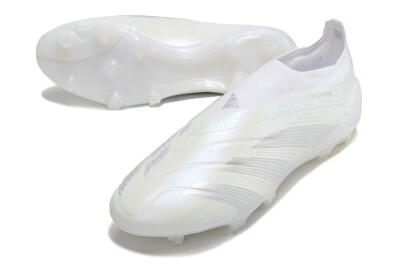 Adidas Predator Elite Laceless FG Firm Ground Soccer Cleats - White/Silver