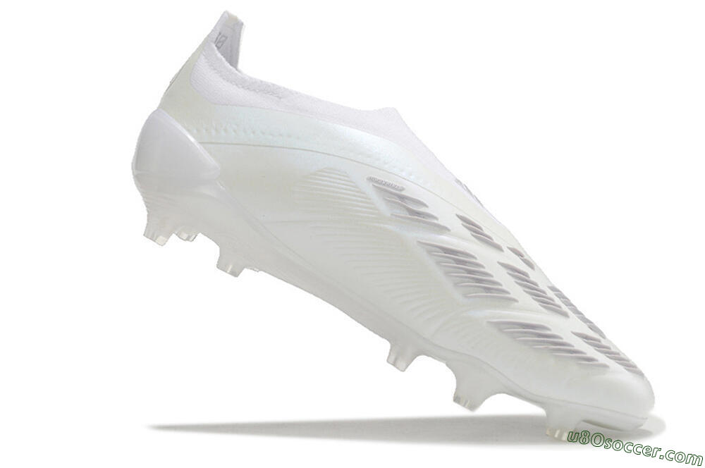 Adidas Predator Elite Laceless FG Firm Ground Soccer Cleats - White/Silver 4