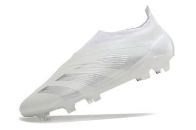 Adidas Predator Elite Laceless FG Firm Ground Soccer Cleats - White/Silver