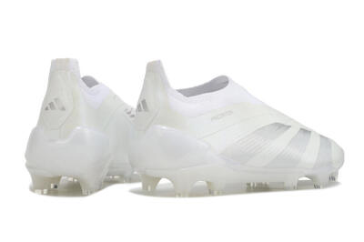 Adidas Predator Elite Laceless FG Firm Ground Soccer Cleats - White/Silver