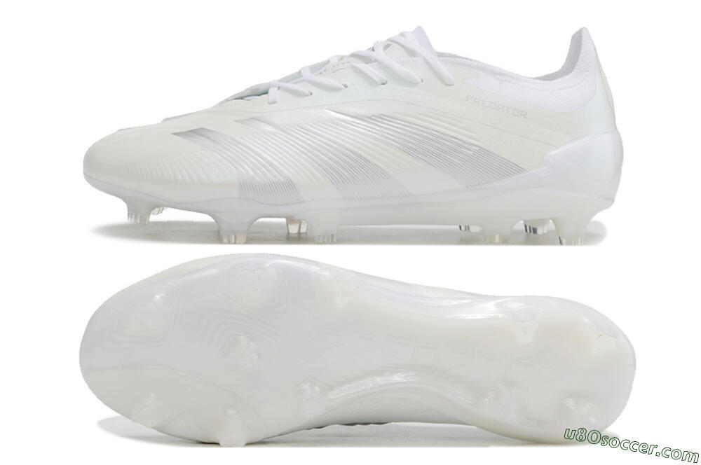 Adidas Predator Elite FG Firm Ground Soccer Cleats - White/Silver 0