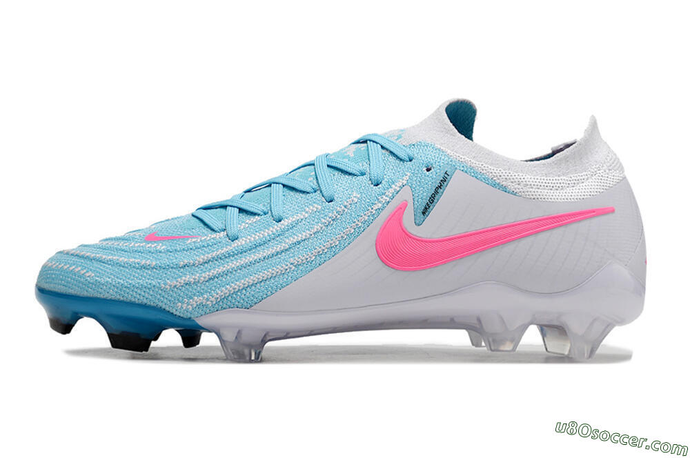 Nike Phantom Luna Elite NU FG Firm Ground Soccer Cleats - Blue/White/Pink 2