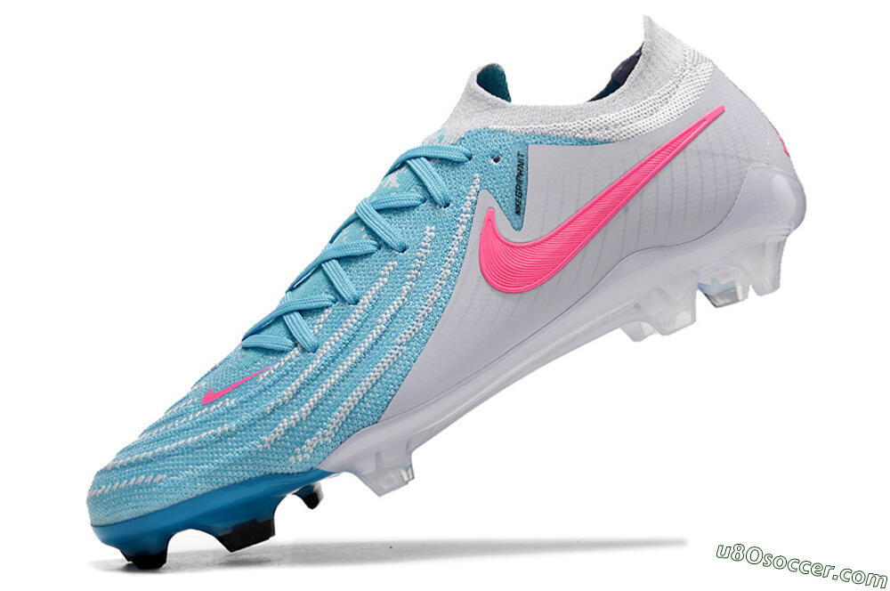 Nike Phantom Luna Elite NU FG Firm Ground Soccer Cleats - Blue/White/Pink 5