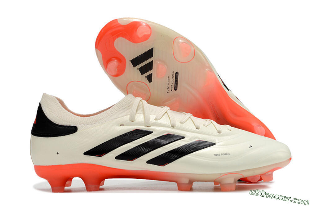 Adidas Copa Pure 2+ FG Firm Ground Soccer Cleats - Beige/Black/Red 1
