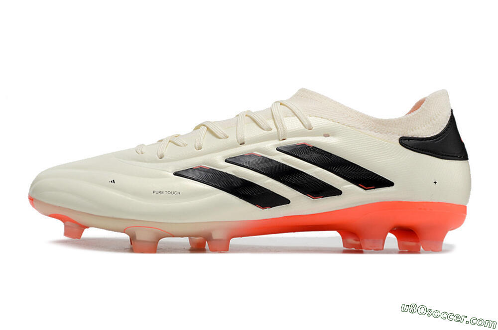 Adidas Copa Pure 2+ FG Firm Ground Soccer Cleats - Beige/Black/Red 2