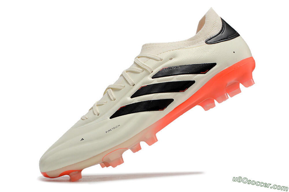 Adidas Copa Pure 2+ FG Firm Ground Soccer Cleats - Beige/Black/Red 5