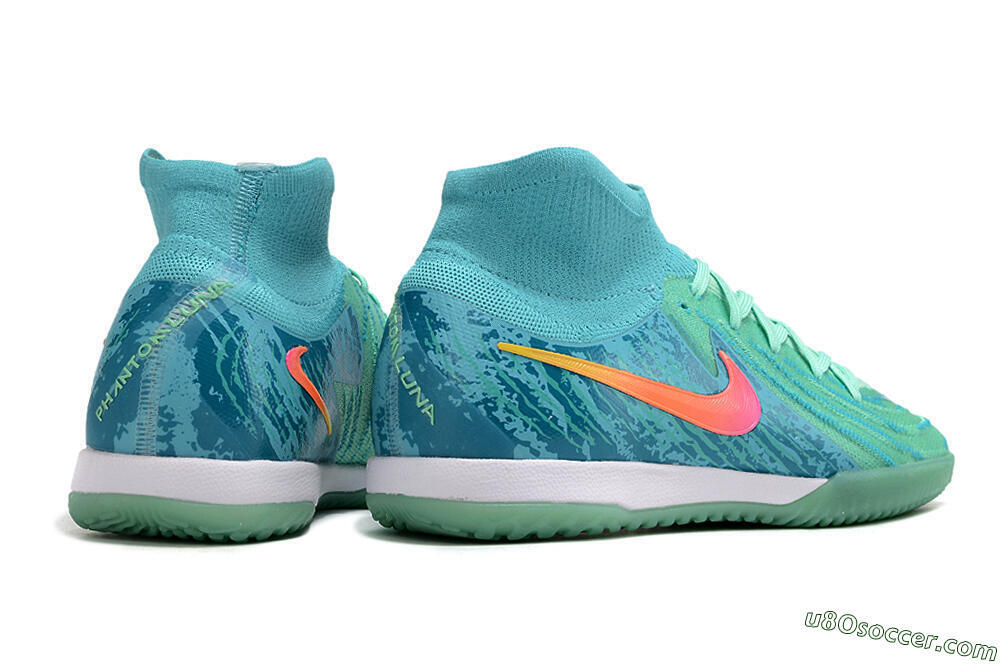 Nike Phantom Luna Elite NU IC Indoor & Futsal Soccer Shoes - Jade/Pink/Orange 6