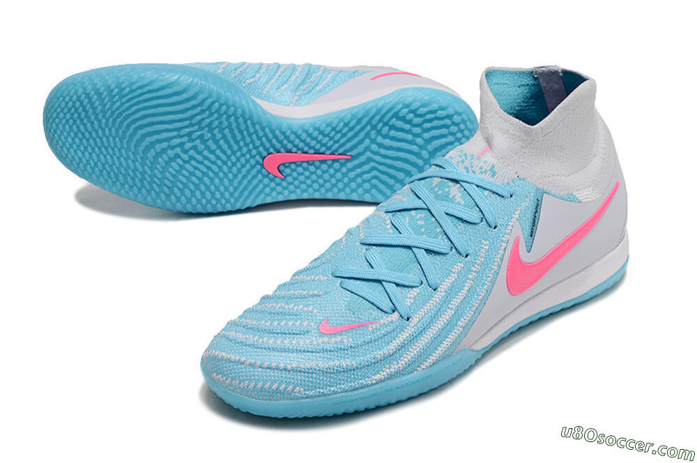 Nike Phantom Luna Elite NU IC Indoor & Futsal Soccer Shoes - Blue/White/Pink 3