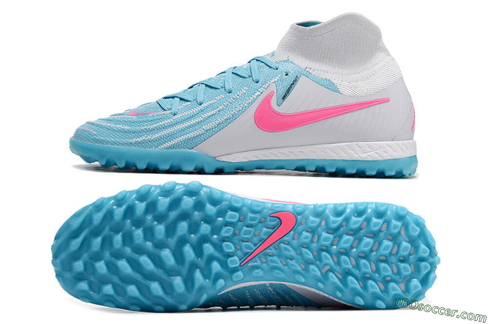Nike Phantom Luna Elite NU TF Artificial Turf Soccer Shoes - Blue/White/Pink 0